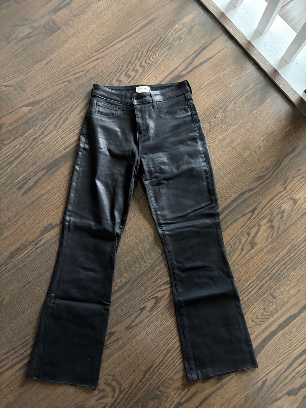 L'AGENCE Black Coated Flare Jeans